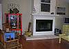 The living room working fireplace.