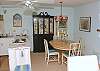 The dining room table has seating for 6 people.