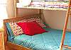Double bottom, twin upper bunk, twin sleeps 4