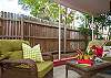 The back of the cottage also has a wonderful private outside seating area.
