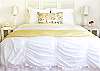 Lemonade Mermaid features one queen bed and one twin bed. This is the queen bed with 100% cotton sheets, duvet , feather bed and pillows you'll love to nestle with! The headboard is vintage shutters.