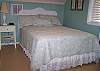 Bedroom 4 is on the 2nd floor with 1 double bed and 1 small twin bed. The small twin is ideal for a child or petite adult. TV/ DVD is also in the bedroom