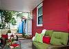 The back of the cottage also has a wonderful private outside seating area.