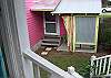 Looking down from the sleeping cottage to the back door and the laudry area.