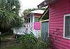 The back cottage/ bedroom is the former ticket booth from the Tybee Marsh Hen Rail Road.  You can see it's literaly out the back door of the cottage.