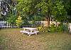 Our cottage sits on a double lot and has a very large yard. This is our picnic table.