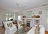 The original book shelfs are filled with books, sea shells and other finds from the Tybee and Little Tybee beaches