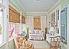 We have two vintage french blue shutters on either side of the front door.