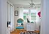 The master bedroom includes the queen bed, master bedroom, sitting area and also acess to screened porch.