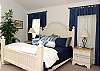 The Master Bedroom ( Captain's Quarters) features a King size bed, TV/ DVD and master bathroom. Both are located on the 2nd floor.
