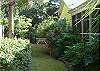The Side yard leading to the back patio and shower area