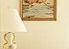 The vintage light and one of the vintage pictures in the bedroom and cottage.