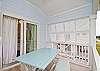 Picnic table outside of second (queen) bedroom.