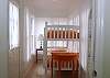 This bedroom is bright and cheerful and features  very comfortable bunk beds.