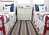 Sand & Sea Bedroom features two twin beds and cable TV.  Bright and sunny and red, white and blue!