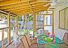 Great screened porch; an ideal place to hang out, have a cup of Mermaid Morning Bliss coffee, meals or evening cocktails!