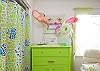 Downstairs bedroom #1. Queen bed and lots of fun pink and lime green!