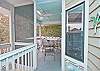 This is the porch on the first floor when you walk up the steps to the home