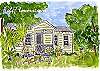 Fiddler on the Creek Cottage by Fifi Flowers. Matted prints sold at Seaside Sisters gift shop on Tybee Island! Be sure and take one home; great souvenir of your stay!