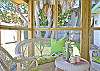 Great screened porch; an ideal place to hang out, have a cup of Mermaid Morning Bliss coffee, meals or evening cocktails!