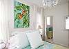 The 2nd bedroom on the 1st floor has a double bed.  The two bedrooms on this floor share a "jack and jill" bathroom.  A full bathroom with shower/ tub combination