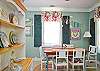 Dining area; notice all the fun color and local art!