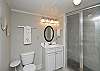 The 2nd floor bathroom is a full bathroom with a shower stall. This bathroom is off the 2nd floor master bedroom