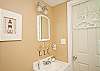 Upstairs sutdio apartment bathroom. This is a full bathroom upstairs.