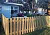 Another angle and view of the fenced-in yard at Barefoot Bliss Cottage.