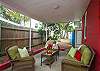 The back of the cottage also has a wonderful private outside seating area.