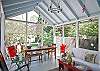 Screened porch; lots of seating for dining and relaxing!