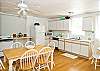 Big open kitchen with seating for 10 in the dining area.  Bright, cheeful and freshly renovated.