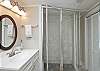 The 2nd floor bathroom is a full bathroom with a shower stall. This bathroom is off the 2nd floor master bedroom