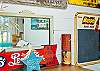 Details in the daybed area; lots of fun, vintage finds!