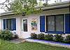 Front exterior of Barefoot Bliss cottage.