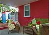 The back of the cottage also has a wonderful private outside seating area.