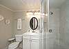 The 2nd floor bathroom is a full bathroom with a shower stall. This bathroom is off the 2nd floor master bedroom