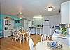 Big open kitchen with seating for 10 in the dining area.  Bright, cheeful and freshly renovated.