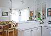 View from kitchen into dining area.