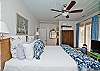 The master bedroom has a King bed, cable TV, master bathroom with claw-foot vintage bathtub and shower and writing area complete with a vintage typewriter.