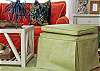 Details of the bright, colorful living room! Check out the gorgeous shell lamps!