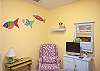 The Bunk room also features this additional seating area.