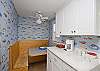 Our fully stocked and equipped kitchen has everything you need to cook any type of meal! There even is a seating area for four people to relax and enjoy.