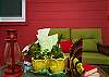 The back of the cottage also has a wonderful private outside seating area.