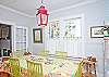 Dining table with seating for six.