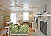 One large room with lots of purposes!  Hardwood floors and lots of natural light