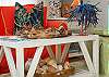 Details of the bright, colorful living room!  Check out the gorgeous shell lamps!