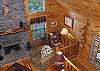 This is the view from the Loft of the Cabin to the Living Room