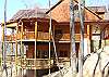 View of the Grilling Deck and Hot Tub Deck from the side of the cabin
