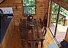 The Dining room table will seat up to 8 and you can also dining on the deck at the table outside located next to the gas grill.